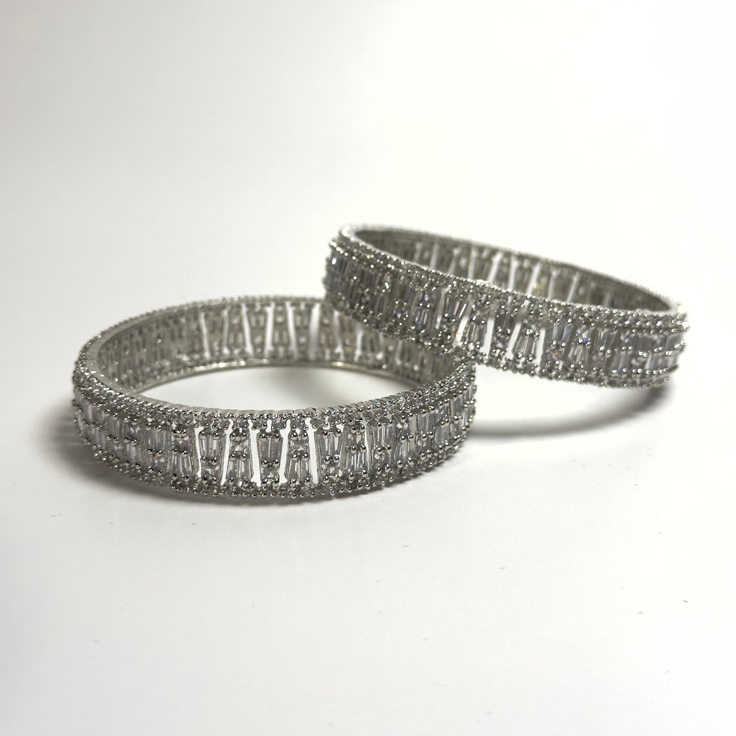 American Diamond Bangles - Icicle design (Set of 2)