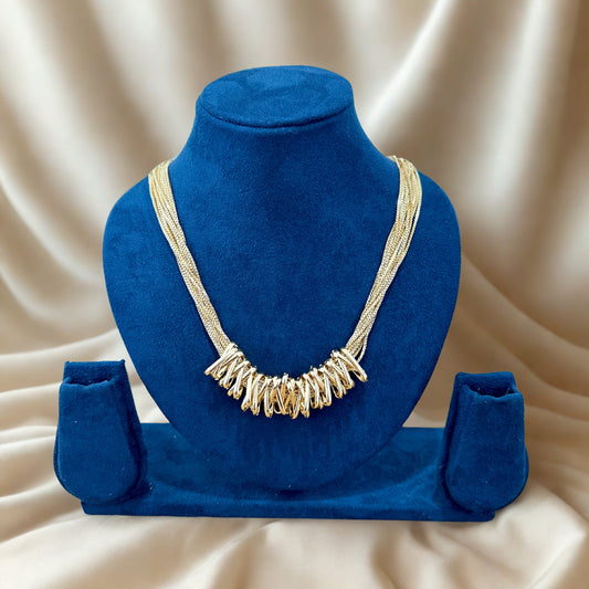 Necklace - Gold-toned Multi Strand Chain