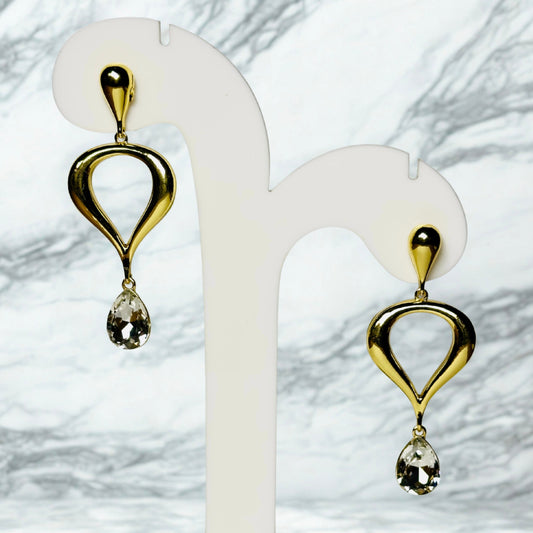 Earrings - Teardrop Elegance Gold-Tone Drop