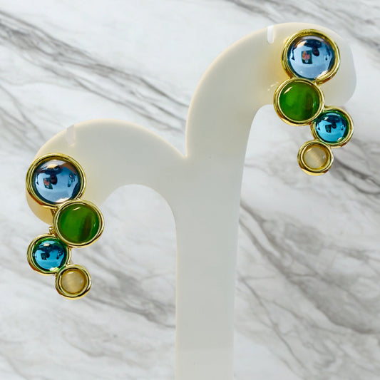 Earrings - Ocean & Forest Multitone Stud Climber
