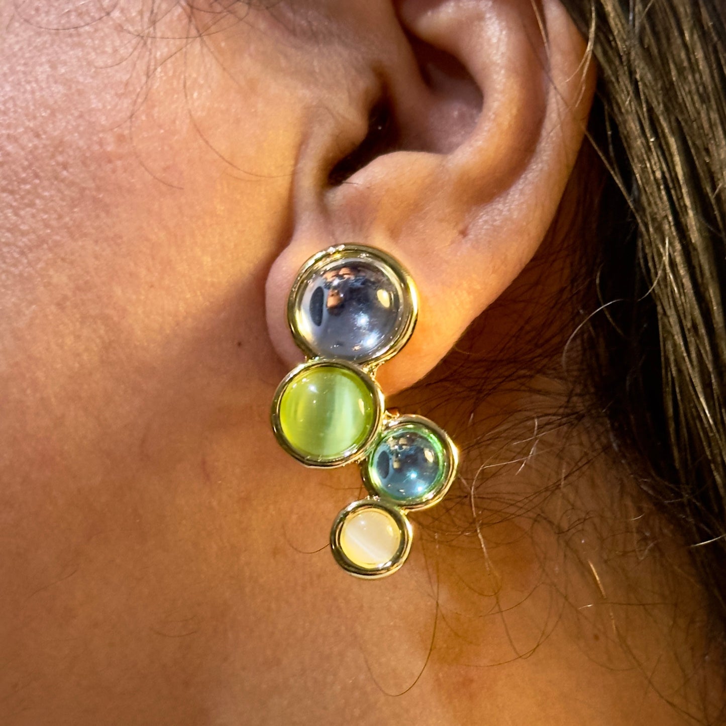 Earrings - Ocean & Forest Multitone Stud Climber