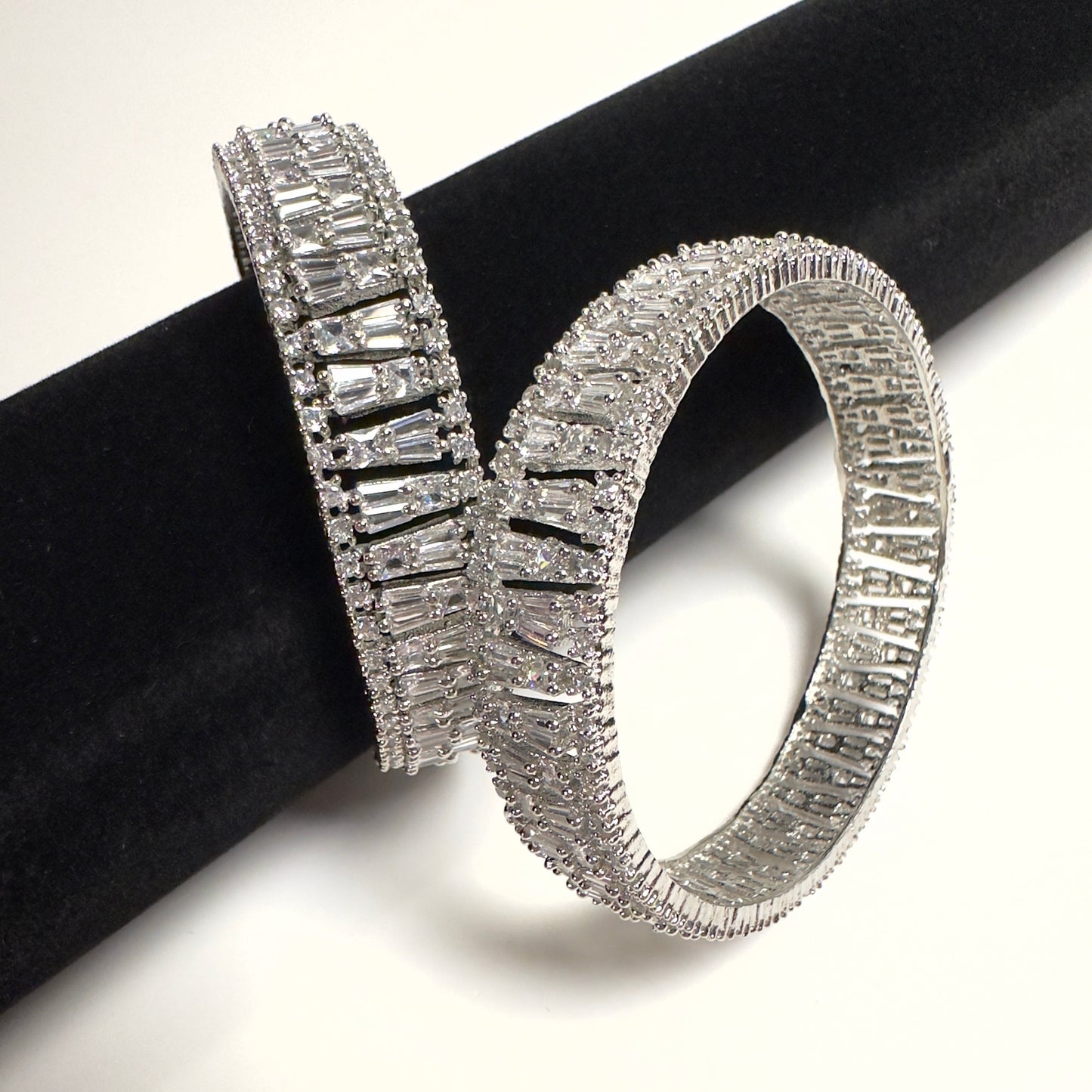 American Diamond Bangles - Icicle design (Set of 2)