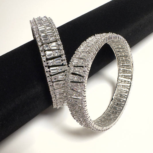 American Diamond Bangles - Icicle design (Set of 2)