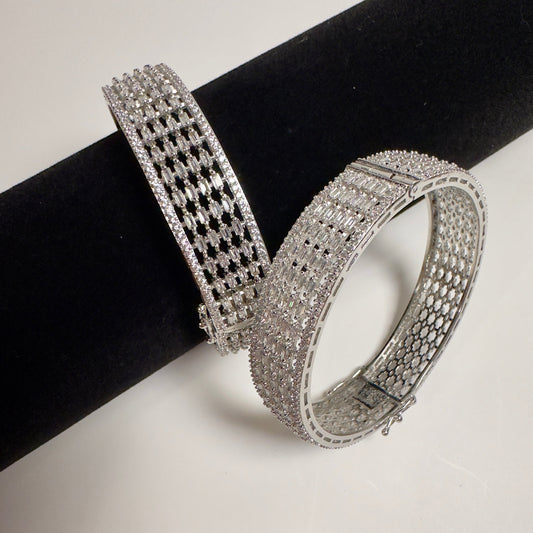 American Diamond bangles - Net design (Set of 2)