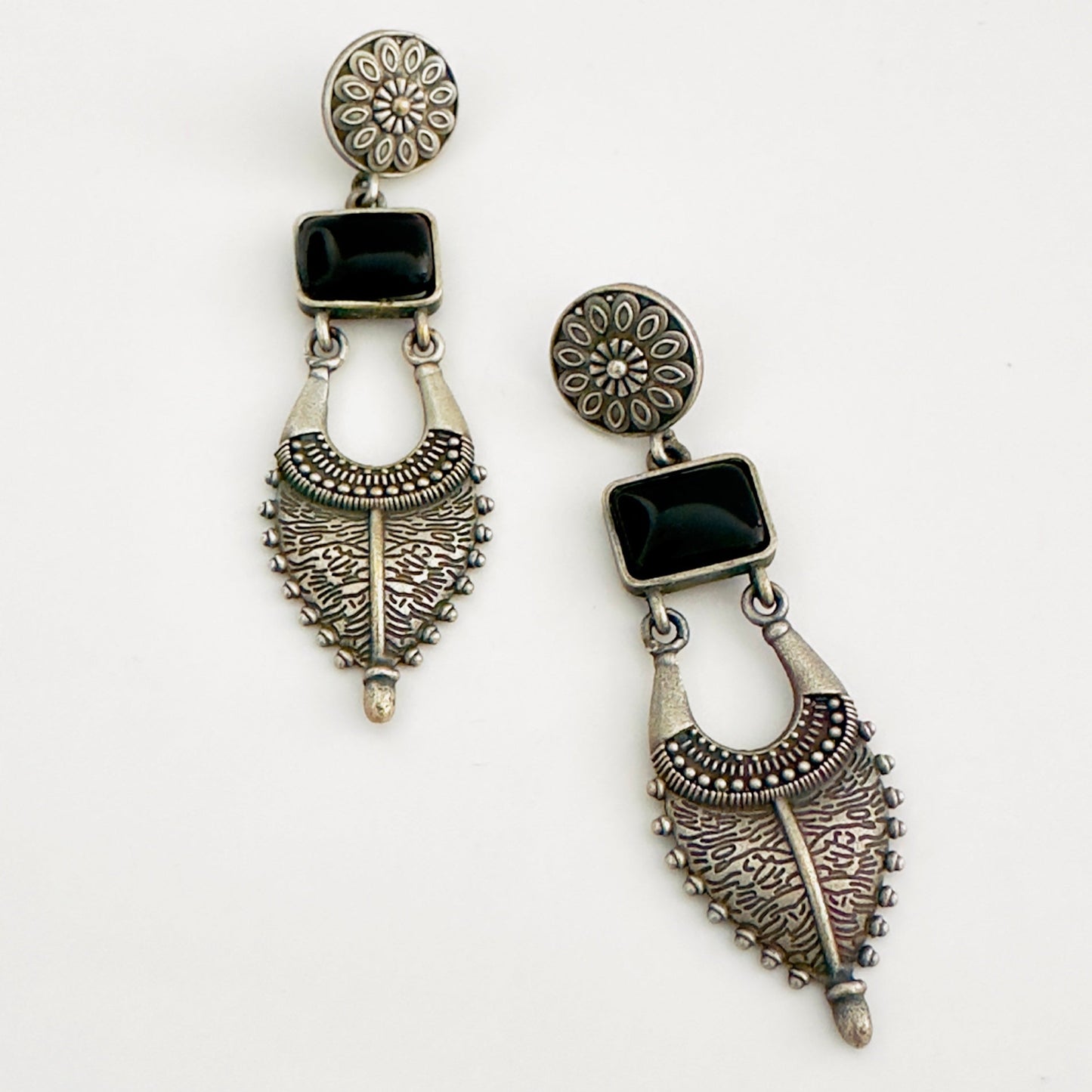 Earrings - Elegant Hanging Drops With Stone (multiple colours)