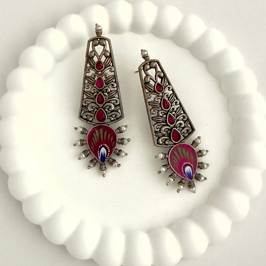 Earrings - Hand Painted Danglers (multiple colours)