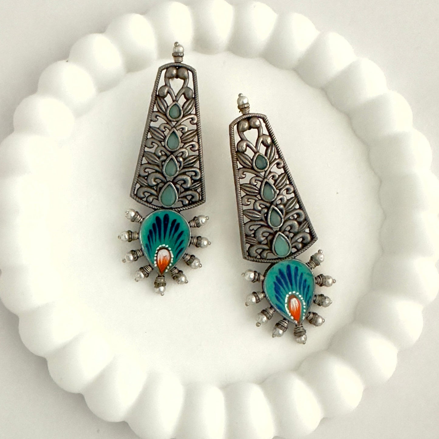 Earrings - Hand Painted Danglers (multiple colours)