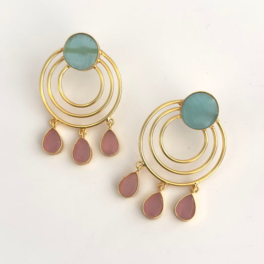Earrings - Gold plated dual tone rings (multiple colours)