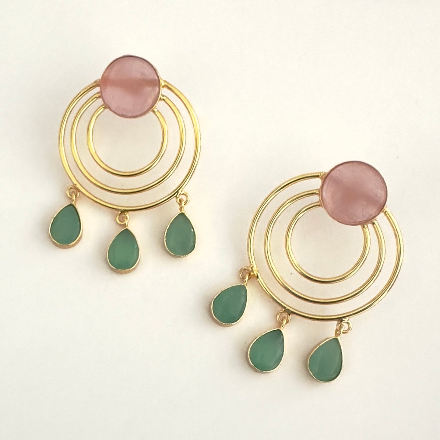 Earrings - Gold plated dual tone rings (multiple colours)