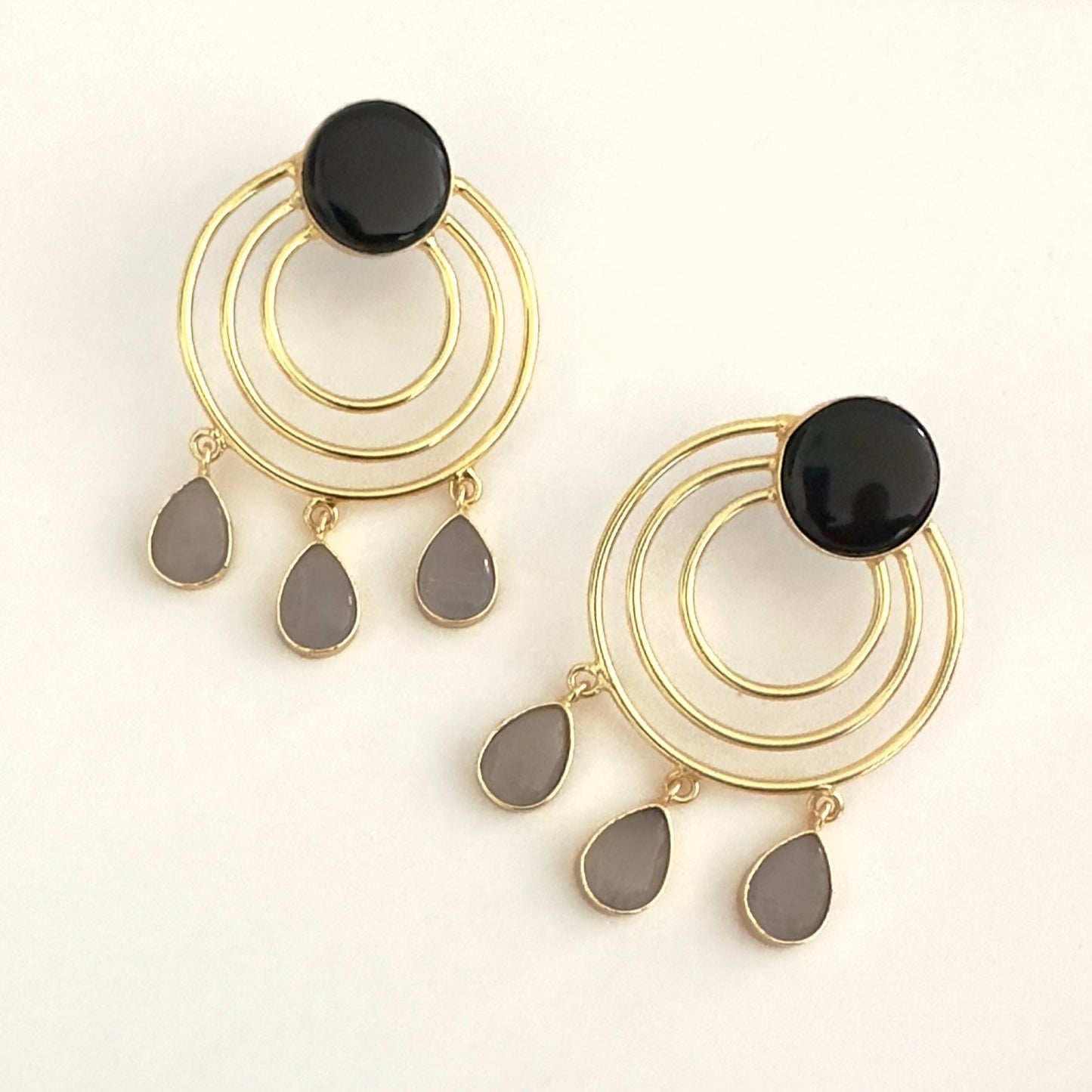 Earrings - Gold plated dual tone rings (multiple colours)