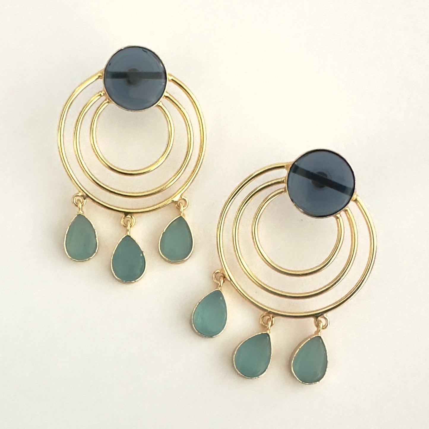 Earrings - Gold plated dual tone rings (multiple colours)
