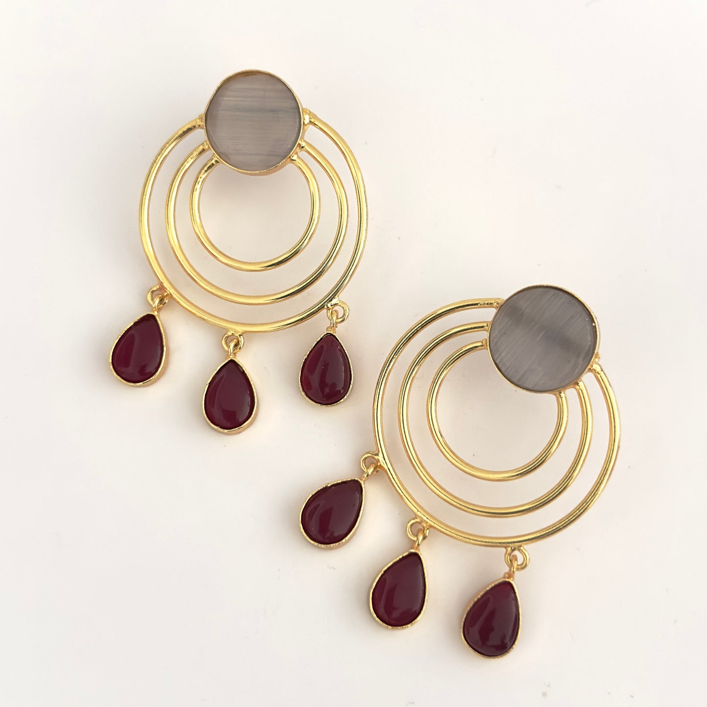 Earrings - Gold plated dual tone rings (multiple colours)