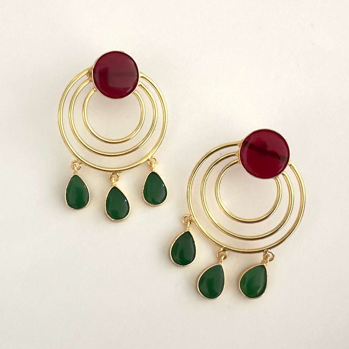 Earrings - Gold plated dual tone rings (multiple colours)