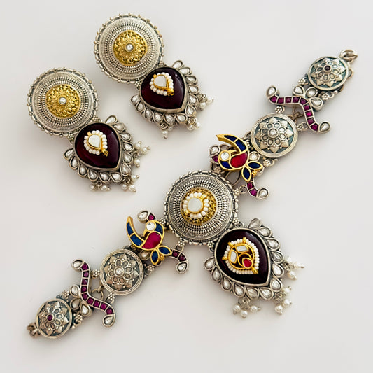 Fusion Edit - Maroon Royale Jadau Choker Set