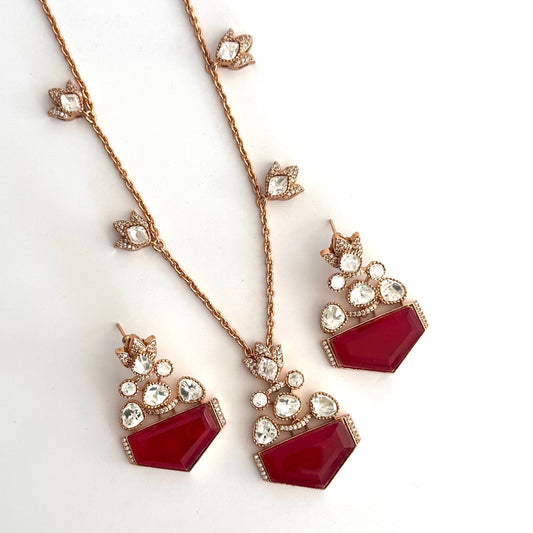 Fusion Edit - Gulabi Noor Kundan Set