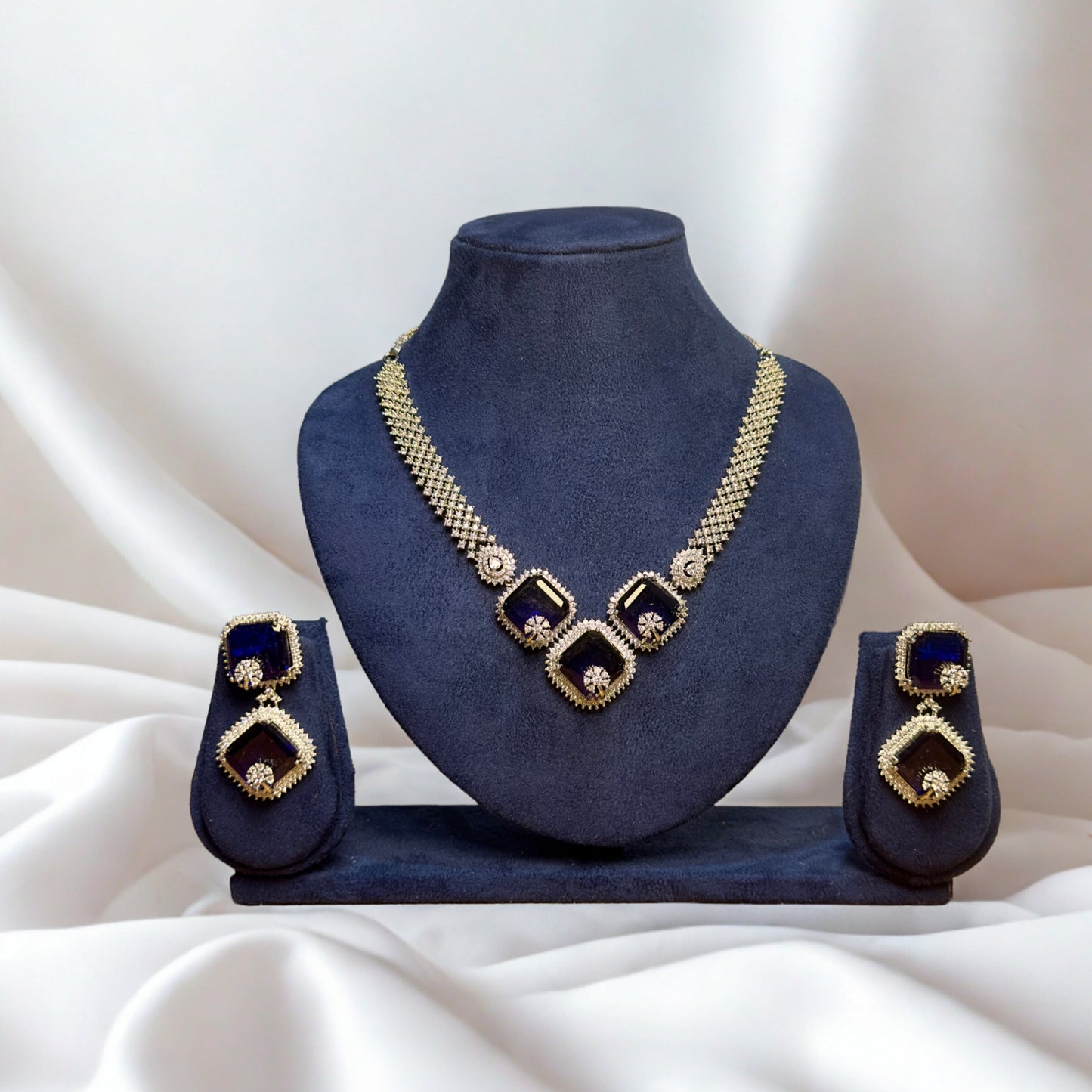 American Diamond Necklace set - Emerald Royal