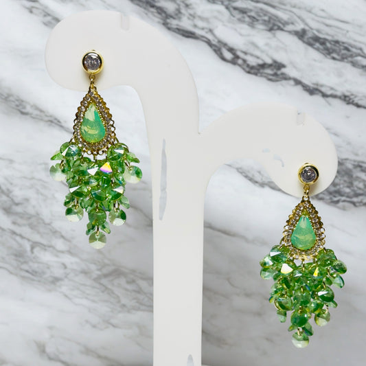 Earrings - Emerald Cascade Statement